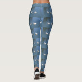 Blaues Pelikopaar Leggings (Rückseite)