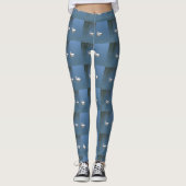 Blaues Pelikopaar Leggings (Vorderseite)