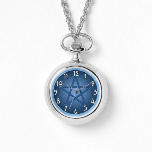 Blaues Pentagramm Armbanduhr