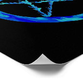 Blaues Pentagramm Poster (Ecke)