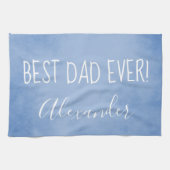 Blaues Pergament Bester Vater je Geschirrtuch (Horizontal)