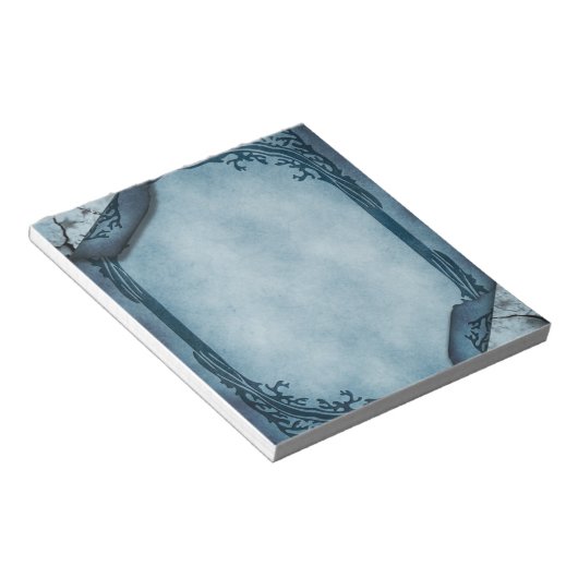 Blaues Pergament Gothic Letterhead Notizblock (angewinkelt)