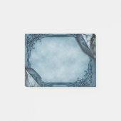 Blaues Pergament-Gotisch Post-it Klebezettel (Vorderseite)