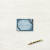 Blaues Pergament-Gotisch Post-it Klebezettel (Auf Schreibtisch)