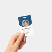 Blaues Personalisiertes Foto, Logo, Strichcode-Mit Ausweis (Handheld)