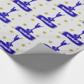 Blaues personalisiertes geschenkpapier (Ecke)