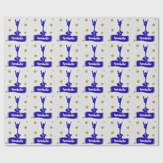 Blaues personalisiertes geschenkpapier (Flach)