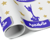 Blaues personalisiertes geschenkpapier (Rolleneckpunkt)