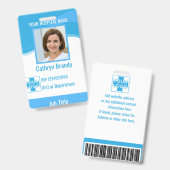 blaues Personalisiertes Krankenhaus oder Klinikper Ausweis (Front & Back)