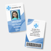 blaues Personalisiertes Krankenhaus oder Klinikper Ausweis (Vorder- & Rückseite)