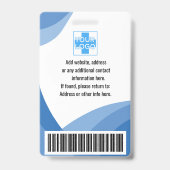 blaues Personalisiertes Krankenhaus oder Klinikper Ausweis (Rückseite)