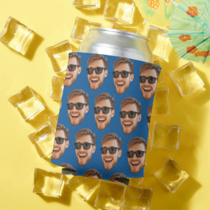 Blaues Personalisiertes Party mit Gesichtshaut Dosenkühler