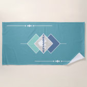 Blaues Personalisiertes Strandtuch (Vorderseite)