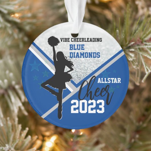 Blaues Personalisiertes Vorweihnachtsfest Ornament (Baum)