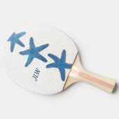 Blaues Personalisiertes Weiß Tischtennis Schläger (Seitenansicht)