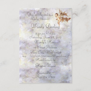 Blaues Peter Pan-Baby fliegt mit FairiesShower Save The Date