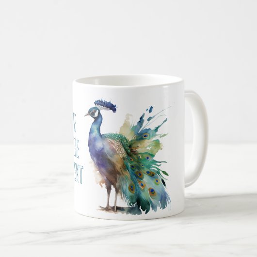 Blaues Pfau Kaffeetasse (VorderseiteRechts)