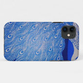 Blaues Pfau-Mosaik Case-Mate iPhone Hülle (Rückseite (Horizontal))
