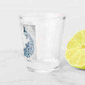 Blaues Pfau-Personalisiertes Schiebeglas Schnapsglas (Rechts)