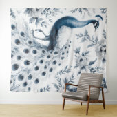 Blaues Pfau Vintag Wandteppich (Beispiel (Horizontal))