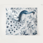 Blaues Pfau Vintag Wandteppich (Vorderseite (Horizontal))
