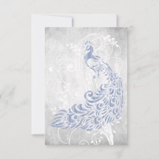 Blaues Pfauenleder Brautparty laden Einladung (Rückseite)