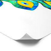 Blaues Pfauenwasser Poster (Ecke)