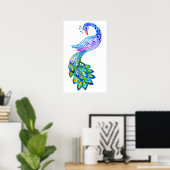 Blaues Pfauenwasser Poster (Heimbüro)
