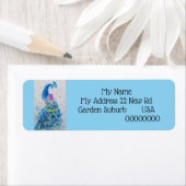 Blaues Pfauenwasser - Rücksendeadressen-Aufkleber (Insitu)