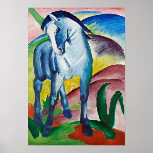 Blaues Pferd, Berühmtes Gemälde Poster (Vorne)