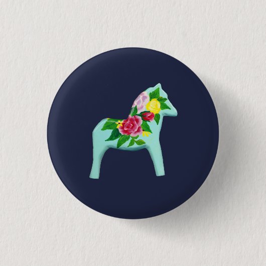 Blaues Pferd Button (Vorderseite)