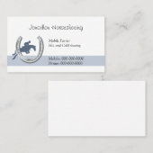 Blaues Pferd, das durch ein Hufeisen springt Visitenkarte (Vorne/Hinten)