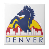 Blaues Pferd Denver Fliese (Vorderseite)