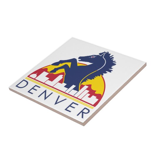 Blaues Pferd Denver Fliese (Seite)