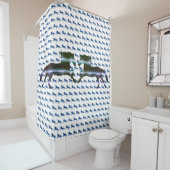 Blaues Pferd Duschvorhang (Beispiel)