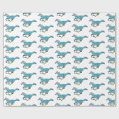 Blaues Pferd Geschenkpapier (Flach)