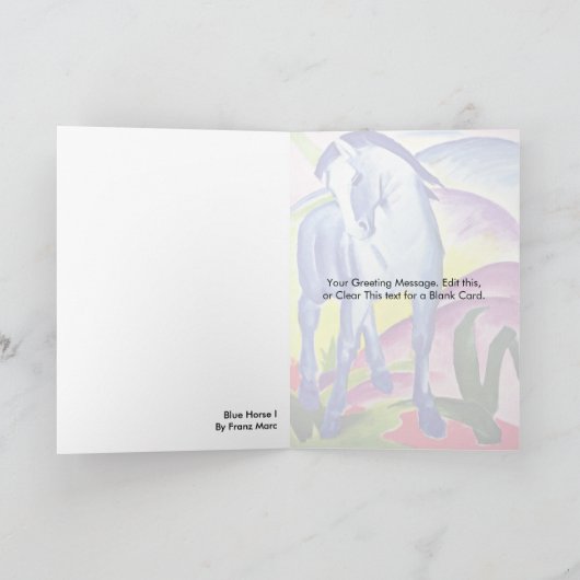 Blaues Pferd I durch Franz Marc Karte (Innenseite)
