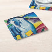 Blaues Pferd I durch Franz Marc Rechteckiger Pappuntersetzer (angewinkelt)