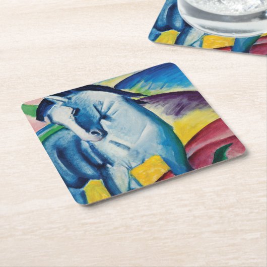 Blaues Pferd I durch Franz Marc Rechteckiger Pappuntersetzer (angewinkelt)