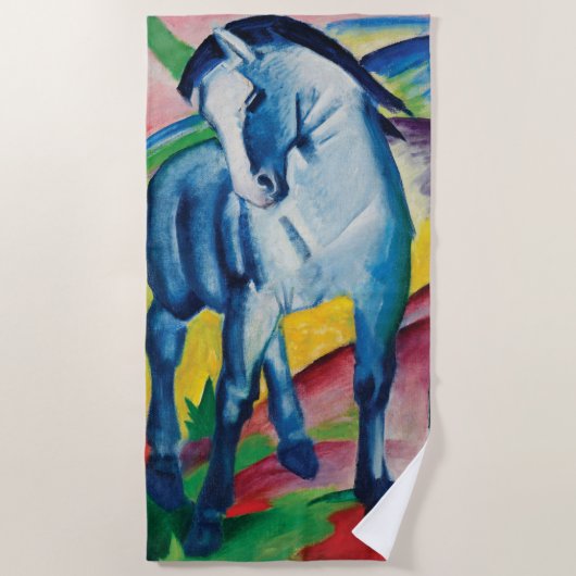 Blaues Pferd I durch Franz Marc Strandtuch (Vorderseite)