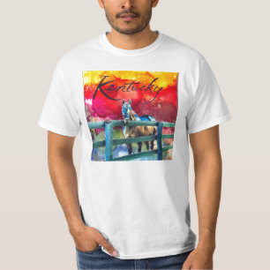 Blaues Pferd im Bluegrass T-Shirt