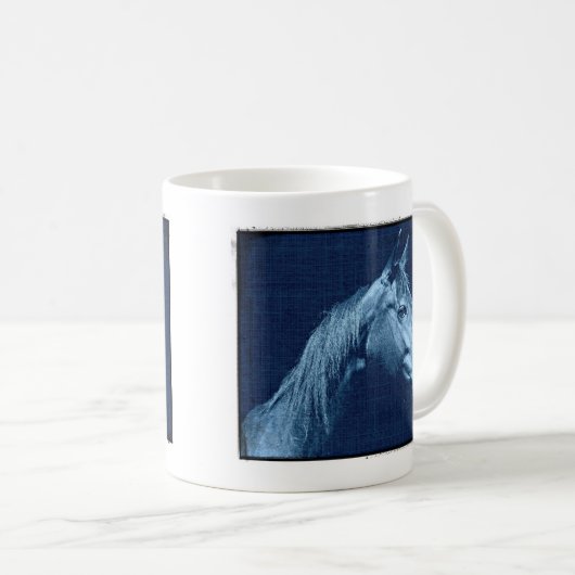 Blaues Pferd Kaffeetasse (VorderseiteRechts)
