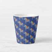 Blaues Pferd Latte Tasse (Vorderseite)