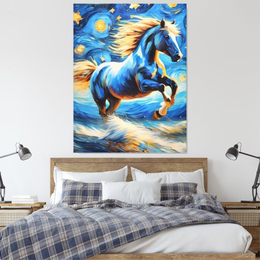 Blaues Pferd Leinwanddruck (Insitu (Schlafzimmer))