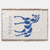 Blaues Pferd Malerei Moderne Wohngestaltung Reiten Decke (Vorderseite)