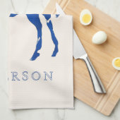 Blaues Pferd Malerei Moderne Wohngestaltung Reiten Geschirrtuch (Viertel Falte)