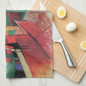 Blaues Pferd mit Regenbogen von Franz Marc Geschirrtuch (Viertel Falte)