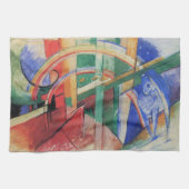 Blaues Pferd mit Regenbogen von Franz Marc Geschirrtuch (Horizontal)