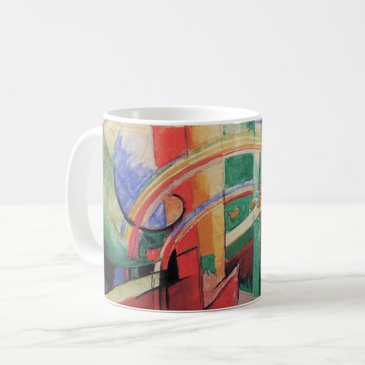 Blaues Pferd mit Regenbogen von Franz Marc Kaffeetasse (Vorderseite Links)