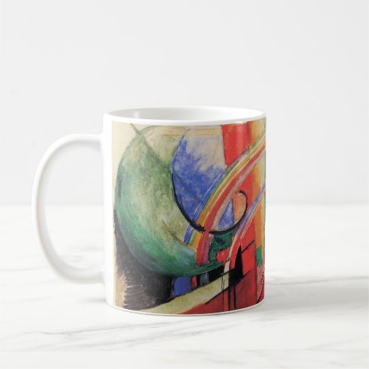 Blaues Pferd mit Regenbogen von Franz Marc Kaffeetasse (Links)